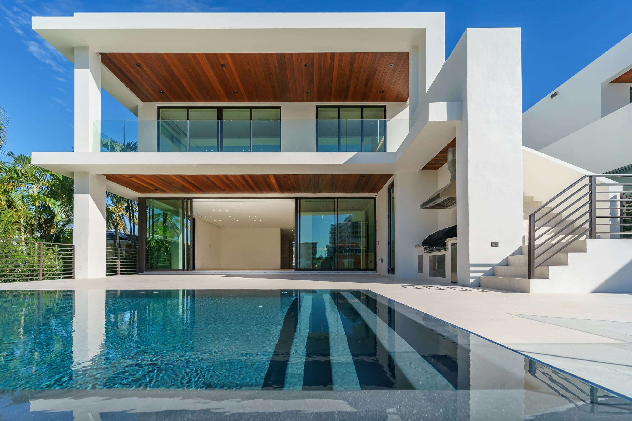Modern Miami luxury estate with infinity pool and floor-to-ceiling glass